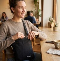 Domelo canvas bag shoulder bag shoulder bag black gray