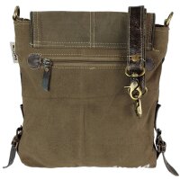Sunsa Vintage Tasche Schultertasche Messenger Umhängetasche aus Canvas mit Leder
