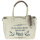 Sunsa Vintage Shopper beach bag made of beige canvas with leather