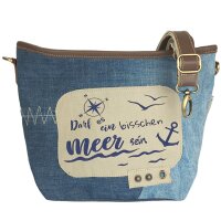 Sunsa Damen Maritim in Vintage Stil Umhängetasche. Schultertasche aus Upcycling Jeans