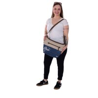 Sunsa Damen Maritim in Vintage Stil Umhängetasche. Schultertasche aus Upcycling Jeans