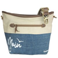 Sunsa Damen Maritim in Vintage Stil Umhängetasche. Schultertasche aus Upcycling Jeans