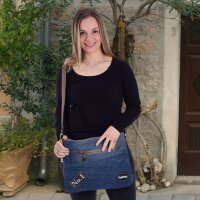 Sunsa Umhängetasche aus Jeansstoff und schwarzen Canvas. Tasche