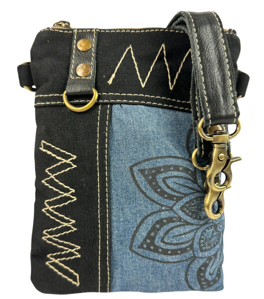 Sunsa woman canvas bag blue shoulder bag small crossbody colorful