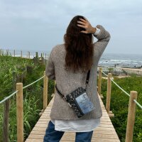 Sunsa woman canvas bag blue shoulder bag small crossbody colorful