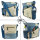 Sunsa Umhängetasche. Crossover Tasche aus recycelte Jeans Canvas & Leder. Große Schultertasche mit Berlin Design