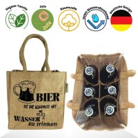 Domelo kleine Jute Einkaufstasche, Flaschenträger mit 6 Fächer. 100% Vegane Bierflaschenträge