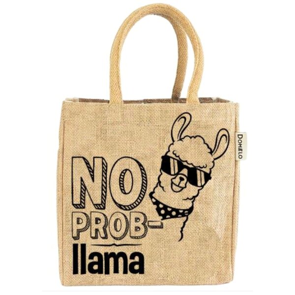 Domelo Jute Einkaufskorb, Vegane Einkaufstasche. Kleine Damenhandtasche