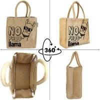 Domelo Jute Einkaufskorb, Vegane Einkaufstasche. Kleine Damenhandtasche