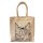 Domelo Jute Einkaufskorb, Vegane Einkaufstasche. Kleine Damenhandtasche mit Katze Motiv