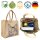 Domelo Jute Einkaufskorb, Vegane Einkaufstasche. Kleine Damenhandtasche mit Katze Motiv