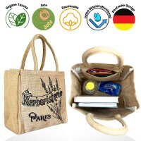 Domelo Jute Einkaufskorb, Vegane Einkaufstasche. Kleine Damenhandtasche