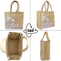 Domelo Jute Einkaufskorb, Vegane Einkaufstasche. Kleine Damen Handtasche