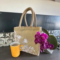 Domelo Jute Einkaufskorb, Vegane Einkaufstasche. Kleine Damenhandtasche