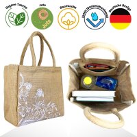 Domelo Jute Einkaufskorb, Vegane Einkaufstasche. Kleine Damenhandtasche