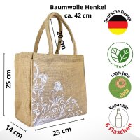 Domelo Jute Einkaufskorb, Vegane Einkaufstasche. Kleine Damenhandtasche