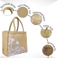 Domelo Jute Einkaufskorb, Vegane Einkaufstasche. Kleine Damenhandtasche