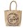 Domelo Jute Einkaufskorb, Vegane Einkaufstasche. Kleine Damenhandtasche, Kaffee Motiv