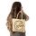 Domelo Jute Einkaufskorb, Vegane Einkaufstasche. Kleine Damenhandtasche, Kaffee Motiv