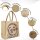 Domelo Jute Einkaufskorb, Vegane Einkaufstasche. Kleine Damenhandtasche, Kaffee Motiv