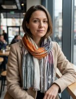 Sunsa Winter Winterschal,Streifen Design Stola Halstuch aus Viskose